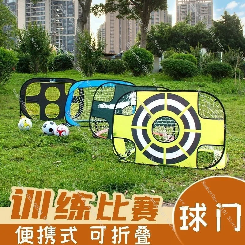 折りたたみ式サッカーゴールフレーム、子供用、ポータブルトレーニングネット、屋外、学校や遊び場用の移動式サッカー練習セット