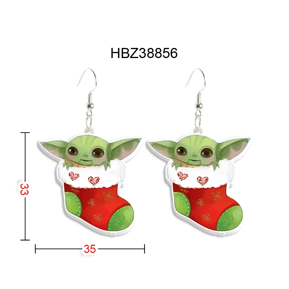 Yoda pingente brinco gancho brincos natal venda quente design bonito gancho feminino menina jóias acessórios crianças presente de festa de natal