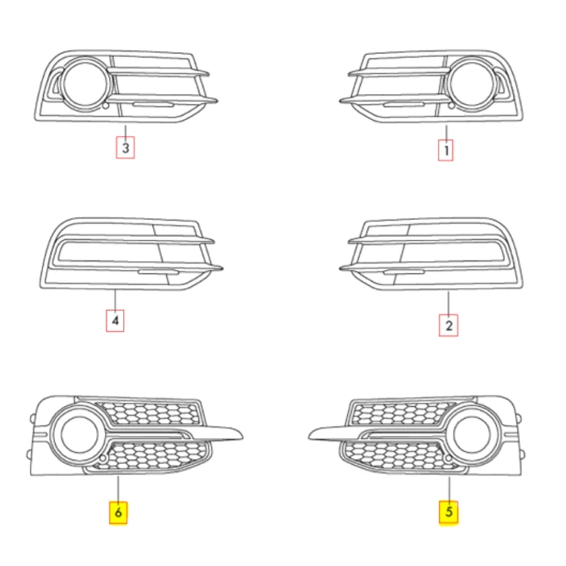 Car Front Right Bumper Fog Light Lamp Grill Grille Honeycomb For - A1 S-LINES 2010-2014 8X0807682B