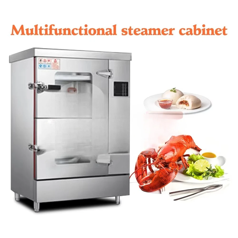 Equipment 220/380V 6 Pans Rice Steaming Cooking Cabinet Commercial Chicken Steamer 24Kg Rice Steaming Cabinet 8Kw Food Steamer