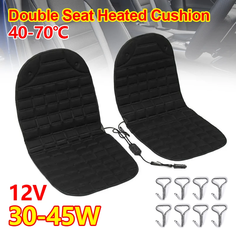 12V Car Heated Seats Winter Seat Heater Cushion Covers 2 Gear Adjustable Temperature Electric Heating Pads Universal