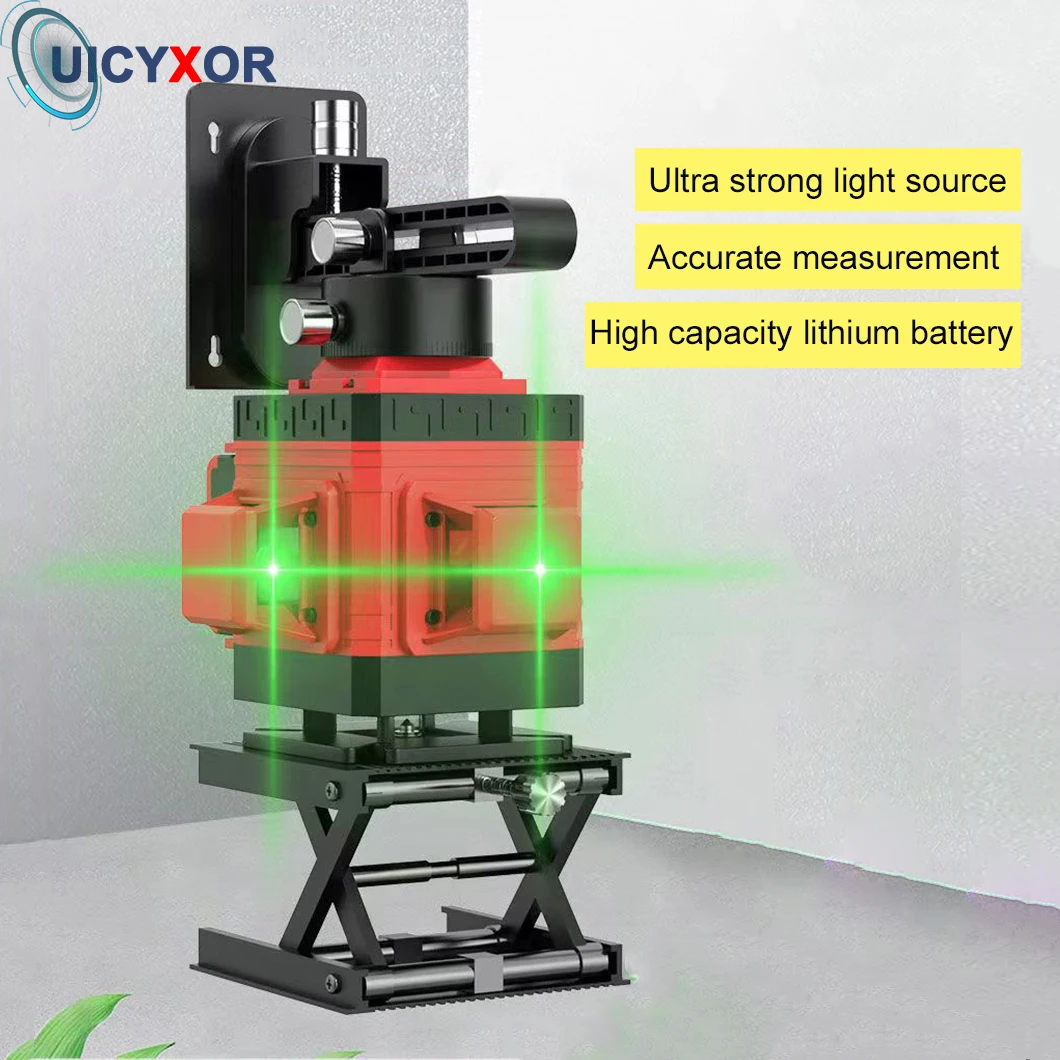 16 Green Lines Laser Level Self-leveling Horizontal & Vertical Green Beam Super Powerful Lithium Battery