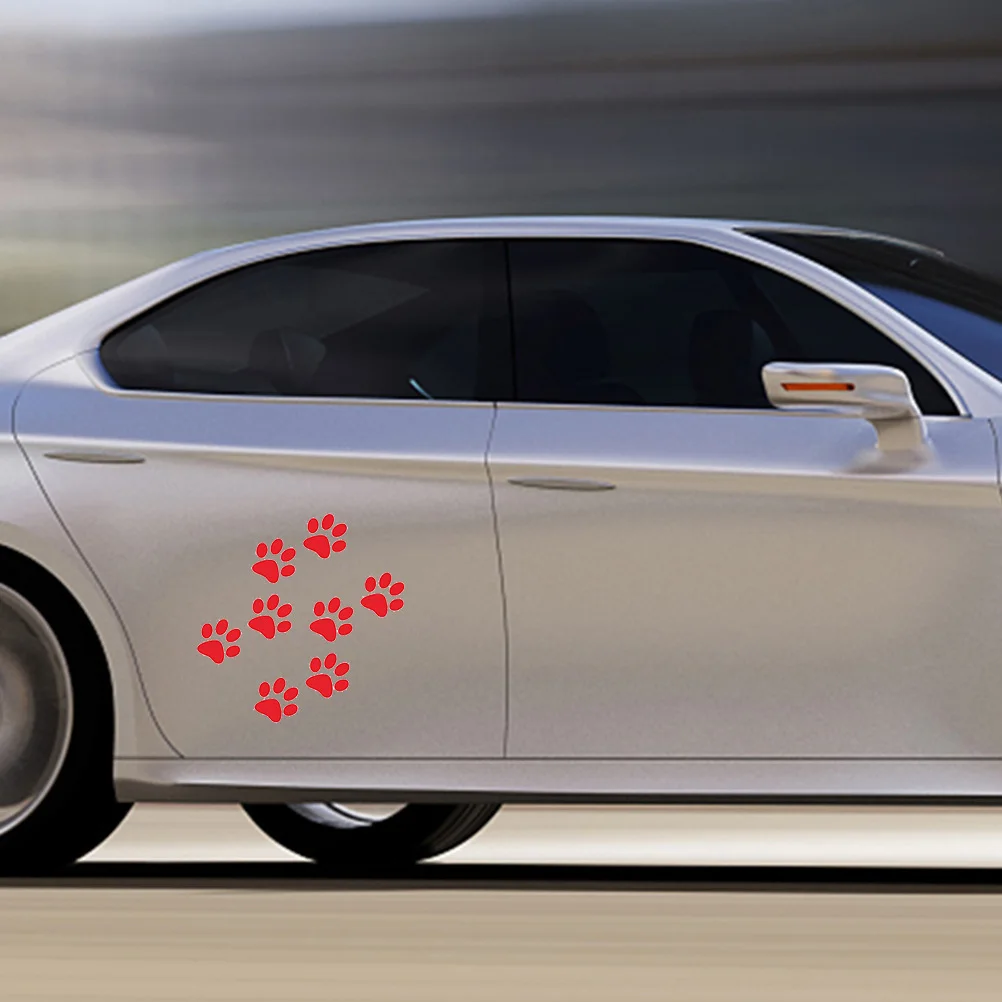 24 Uds pegatina de huella de gato para coche pegatina impermeable de PVC Premium sin residuos decoración de ventana de carrocería de coche extraíble para Auto
