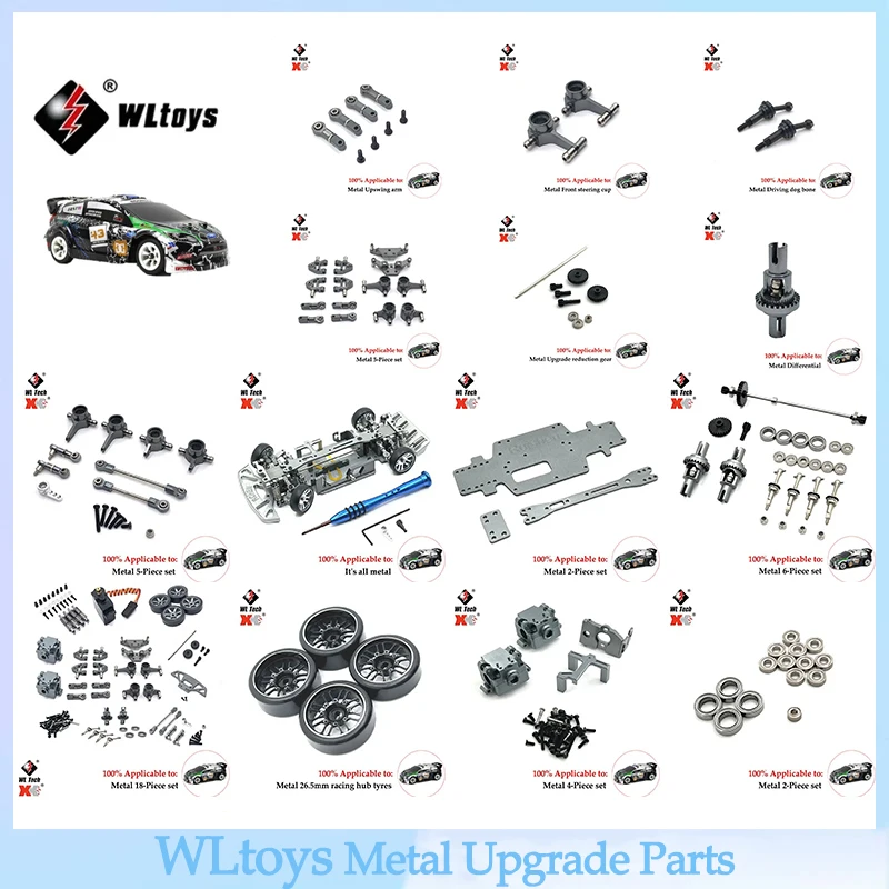 ถ้วยพวงมาลัยโลหะด้านหลังสำหรับ Wltoys 284131 K989 K979 K969 K999 P929 P939 mobil RC อัพเกรดอุปกรณ์เสริมรถยนต์ตัวถัง RC 1:28