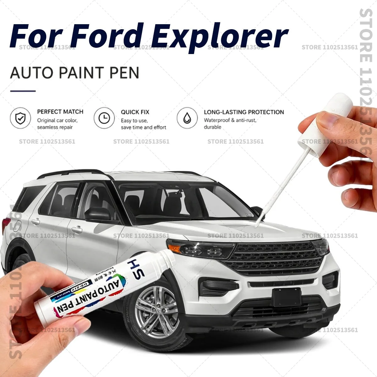 Quick Dry Car Touch Up Paint Pen Auto Scratch Repair Brush for Paint Chips Scratches and Scuffs For Ford Explorer 1991-2025