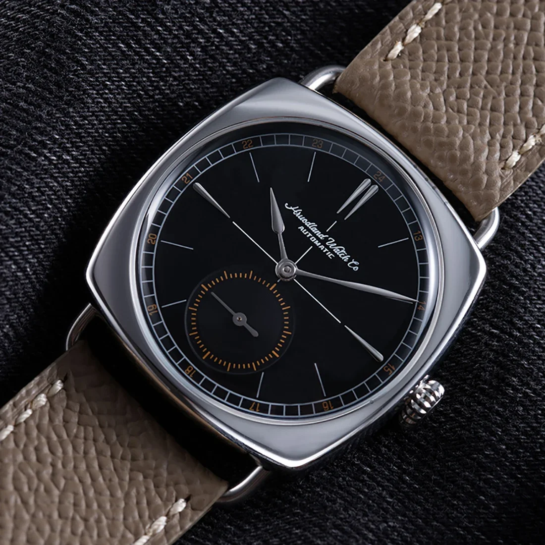 Hruodland 2025 Neue Männer Mechanische Uhr Seagull St1701 36mm Edelstahl Wasserdicht 100 m Platz Leder Reloj Hombre