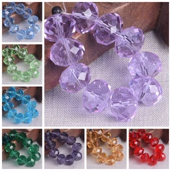 10 Stuks 10X14Mm Rondelle Glanzend Gefacetteerd Gesneden Prisma Kristal Glas Losse Kralen Voor Sieraden Maken Diy Bevindingen