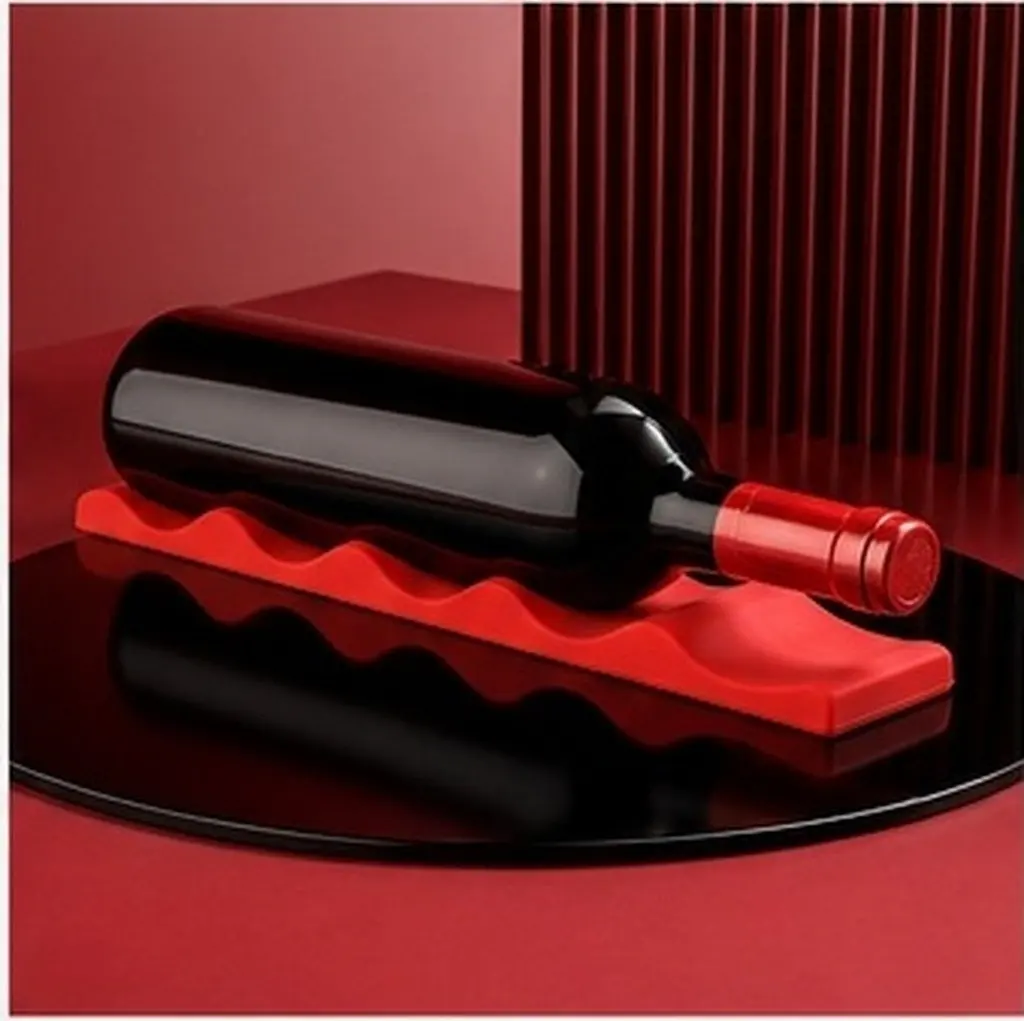 2Pcs Silicone Wine Bottle Storage Rack Folding Stackable Non-Slip Holder Creative Organizer for Bar Party Wine Bottle Stacker