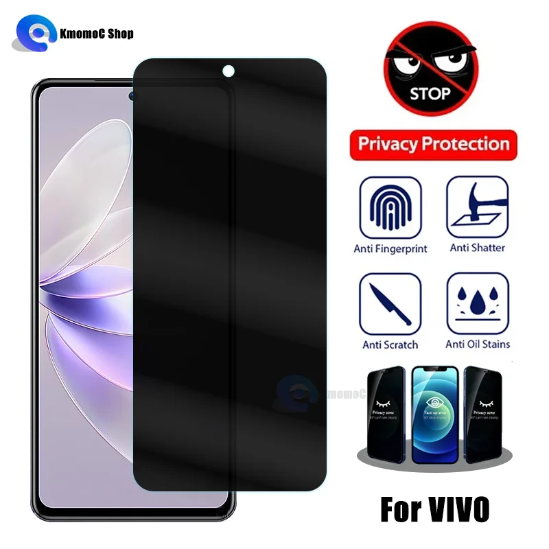 Антишпионская пленка из закаленного стекла для VIVO V30 Lite V29e V27e V25 V25e V23 V23e V21 V21e V20 Pro 5G Privacy Private Screen Protector
