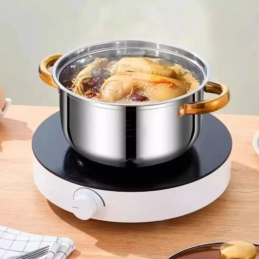 

Durable Stainless Steel Stockpot Deepened with Lid Induction Pot Thickened Stock Pot Oven, Gas and Dishwasher Safe