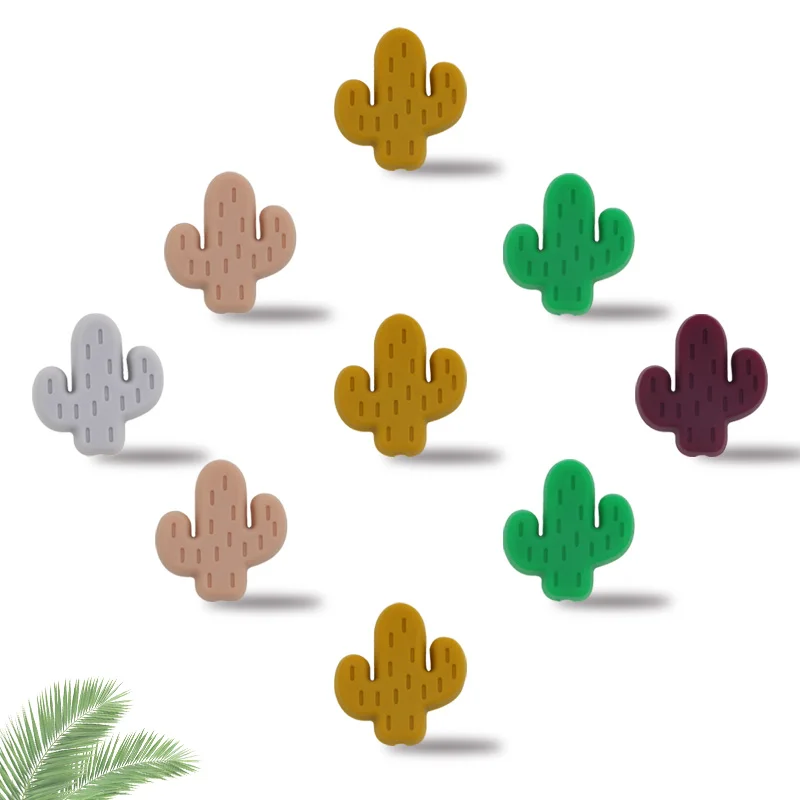 10 pçs/lote contas de silicone arco cactus borboleta folha grau alimentício para fazer jóias diy colar chupeta acessórios corrente