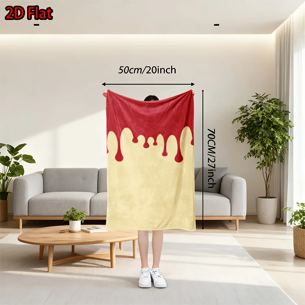 Luxury Abstract Drip Pattern Red and Yellow Gradient Throw Blanket for Couch Sofa Bedding Aesthetic Modern Home Decor Gift