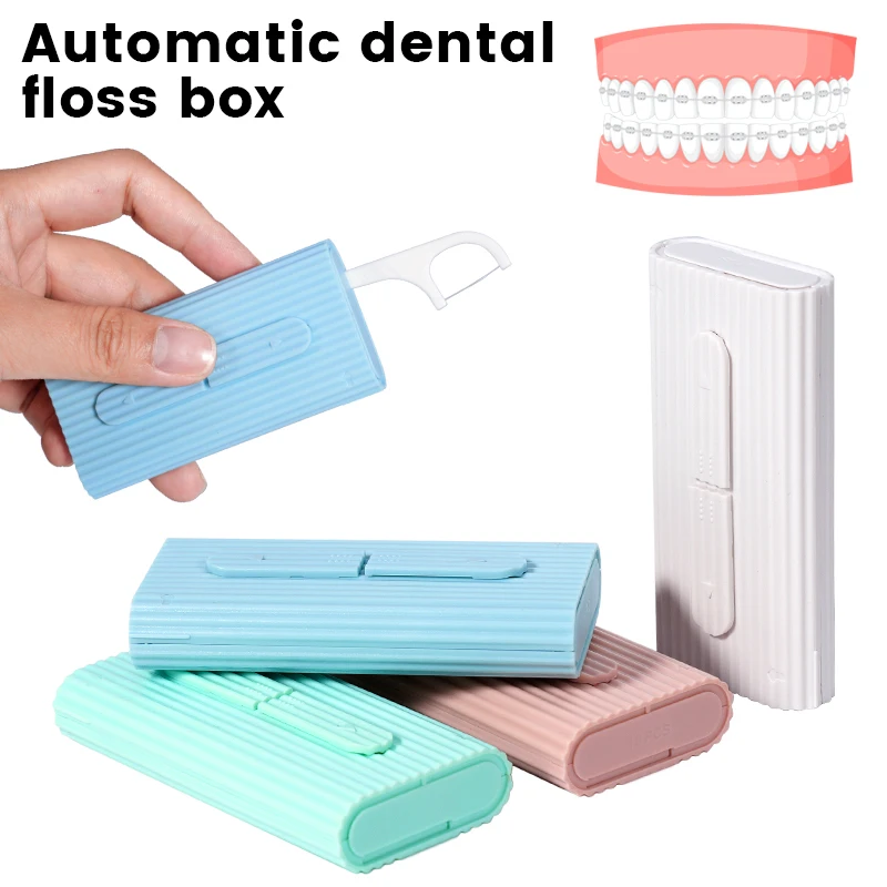10pcs/box Dental Automatic Floss Dispenser Portable Plastic Teeth Flosser Storage Box Oral Hygiene Teeth Cleaning Dentist Tools