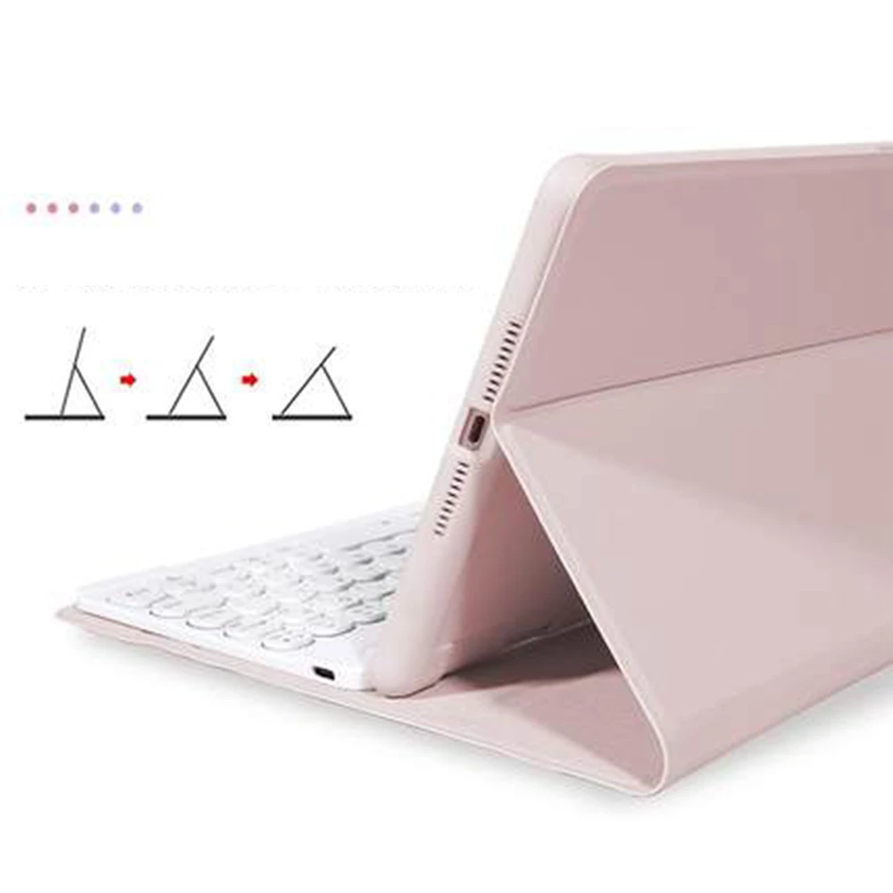 Imagem -05 - Teclado Bluetooth Case Destacável Case Redondo Bonito para Ipad Mini 6th Generation Rosa Flor de Cereja 8.5