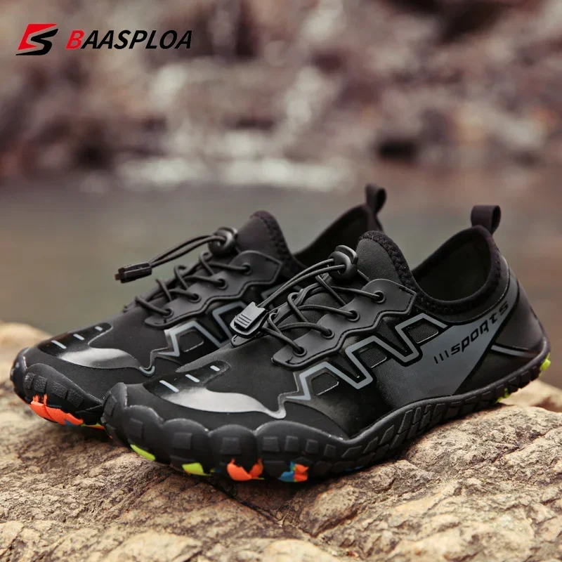 Baasploa Men Water Shoes 2025 Quick-Drying Breathable Lightweight Aqua Shoes Male Summer Beach Upstream Non-Slip Sneakers