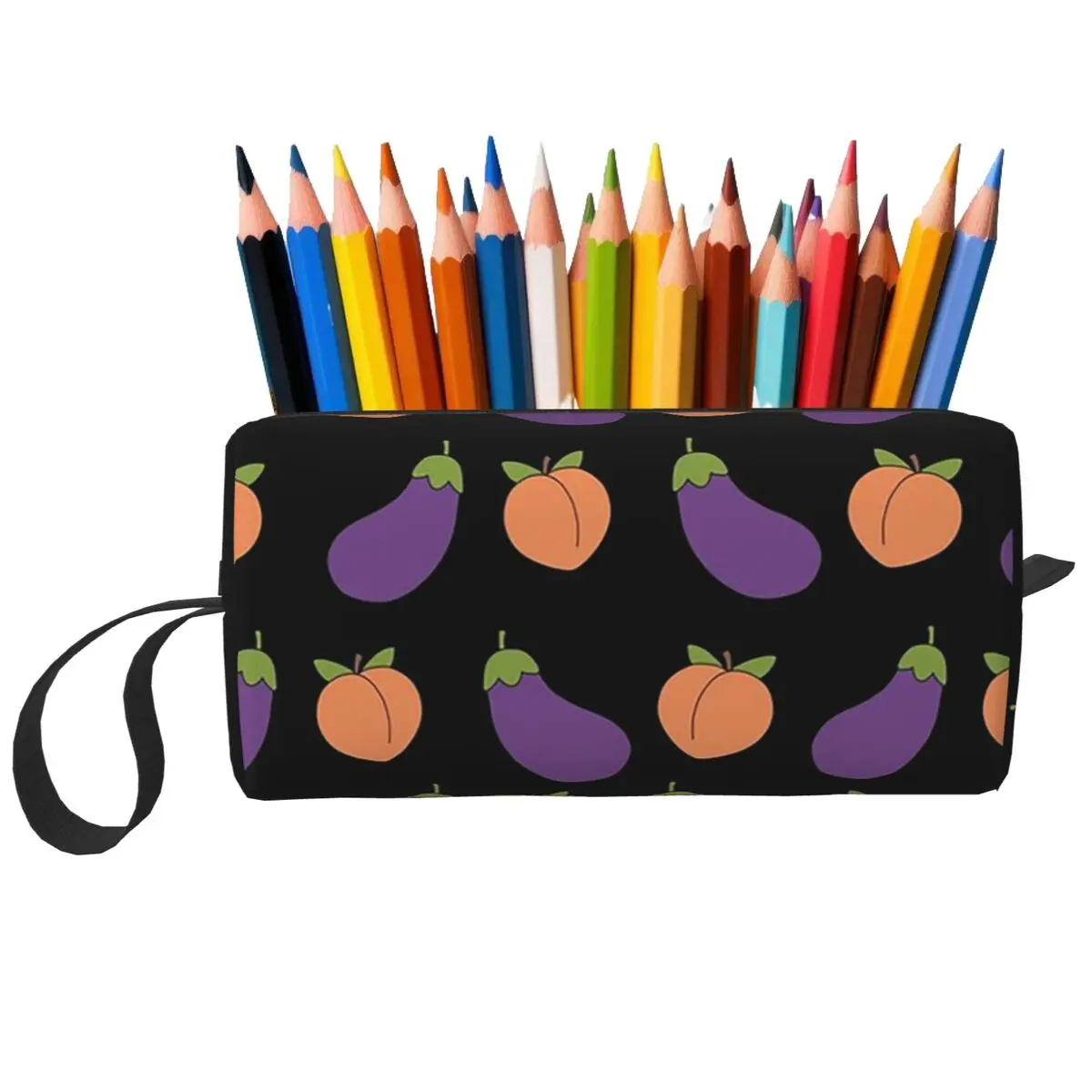 Eggplant Vegetables Makeup Bag Cosmetic Organizer Storage Dopp Kit Toiletry Cosmetic Bag for Women Beauty Travel Pencil Case
