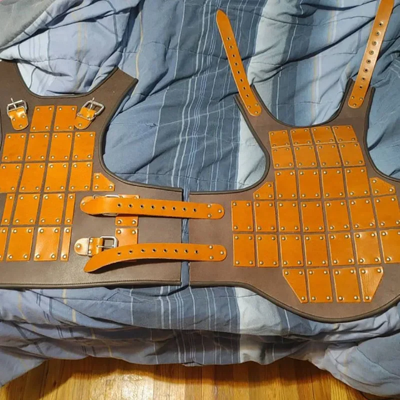 درع جسم من جلد الفايكنج للقرصان المرتزق في العصور الوسطى ، زي تنكري ، ستيم بنك ، صفيحة صدر فارس ساكسون ، صفيحة صدر ، كارس ، كارس