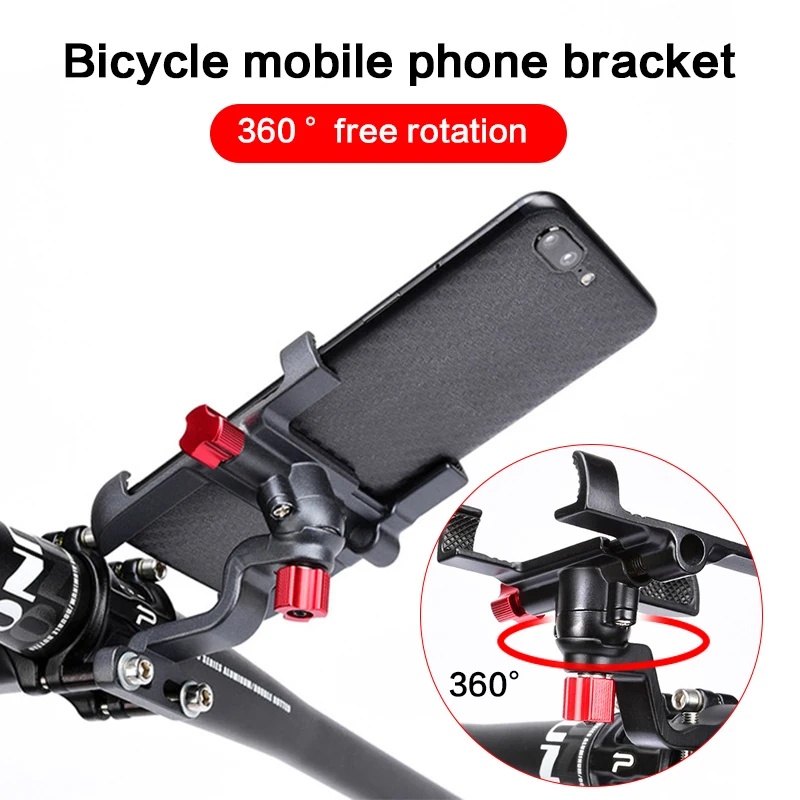 Aluminum Bicycle Phone Holder Bike Motorcycle Handlebar Rearview Holder Mount 360 Degree Rotatable For iPhone 13 12 Samsung S22