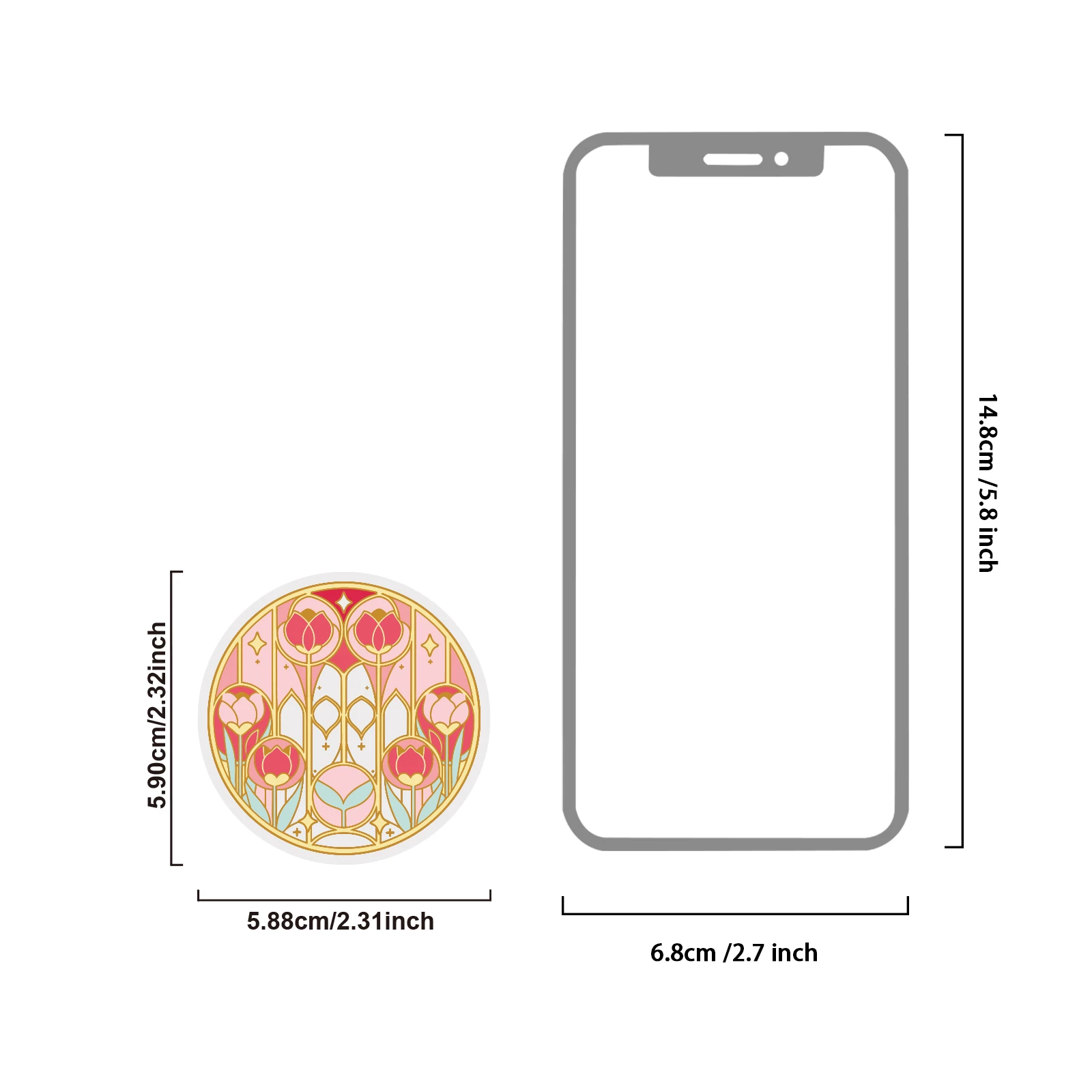 Etori Life 15Pcs Floral Glass Window Pattern Stickers Heart Oval Shaped Flower Window Design Guka DIY Collage Material Suitable for Room Decoration, Laptop, Phone Back, Handbag, Guitar, Helmet and Bicycle, Postcards and Envelopes, Scrapbook Supplies, Office Decoration Supplies, Artistic Aesthetics, Cycling Decals, Gifts for Friends, Children's Toy Stickers