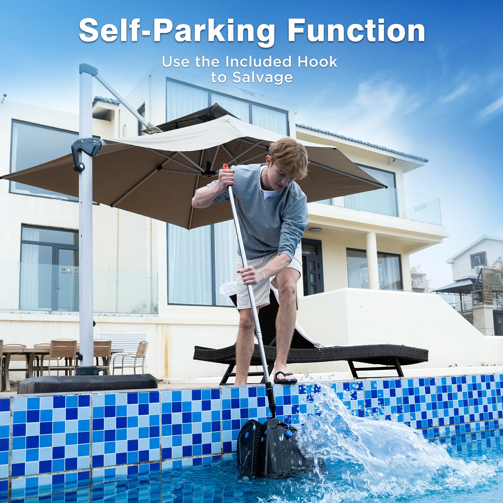 EVERCROSS BOT U8 Roboty basenowe Podłoga i ściana z aplikacją, 120 Min. Żywotność baterii, 200 m 2 Obszar czyszczenia, Inteligentna nawigacja