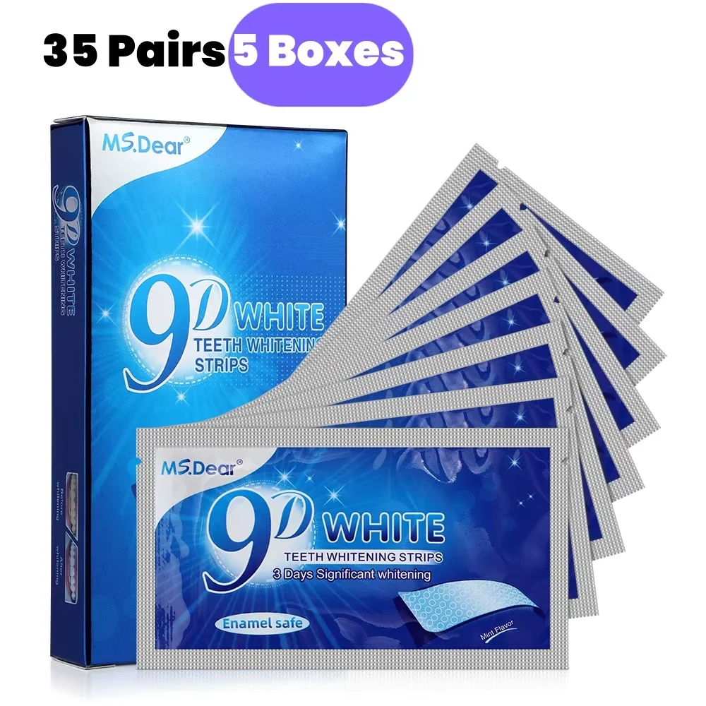 9D Gel Witte Tanden Reinigen Strips Mondhygiëne Zorg Dubbele Elastische Tanden Bleken Strips Valse Tanden Facings Tand Schoonheid Tool