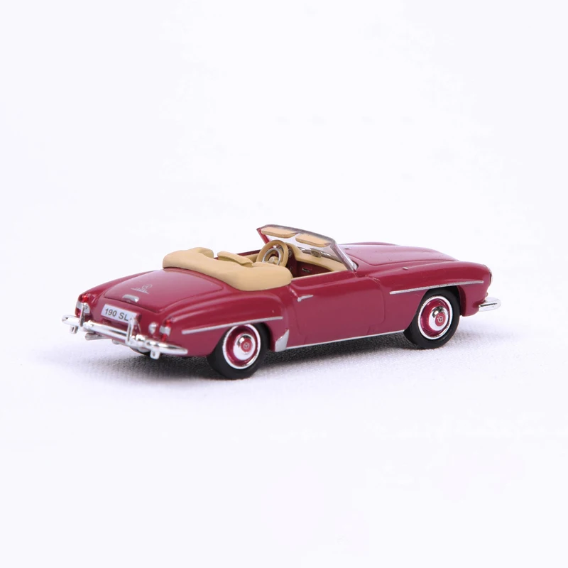 Scale 1/87 Diecast Car Model Toy Scale Classic Benz 190SL Top Down Retro Vintage Injection Car Model Toys Collection Gift