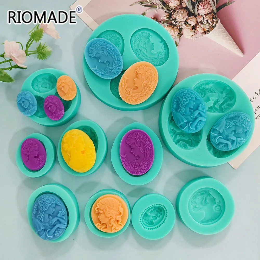 Europe Retro Female Styles Silicone Mold Women Girl Model For Chocolate Pendant Ornament Baking Fondant Cake Decorating Tools