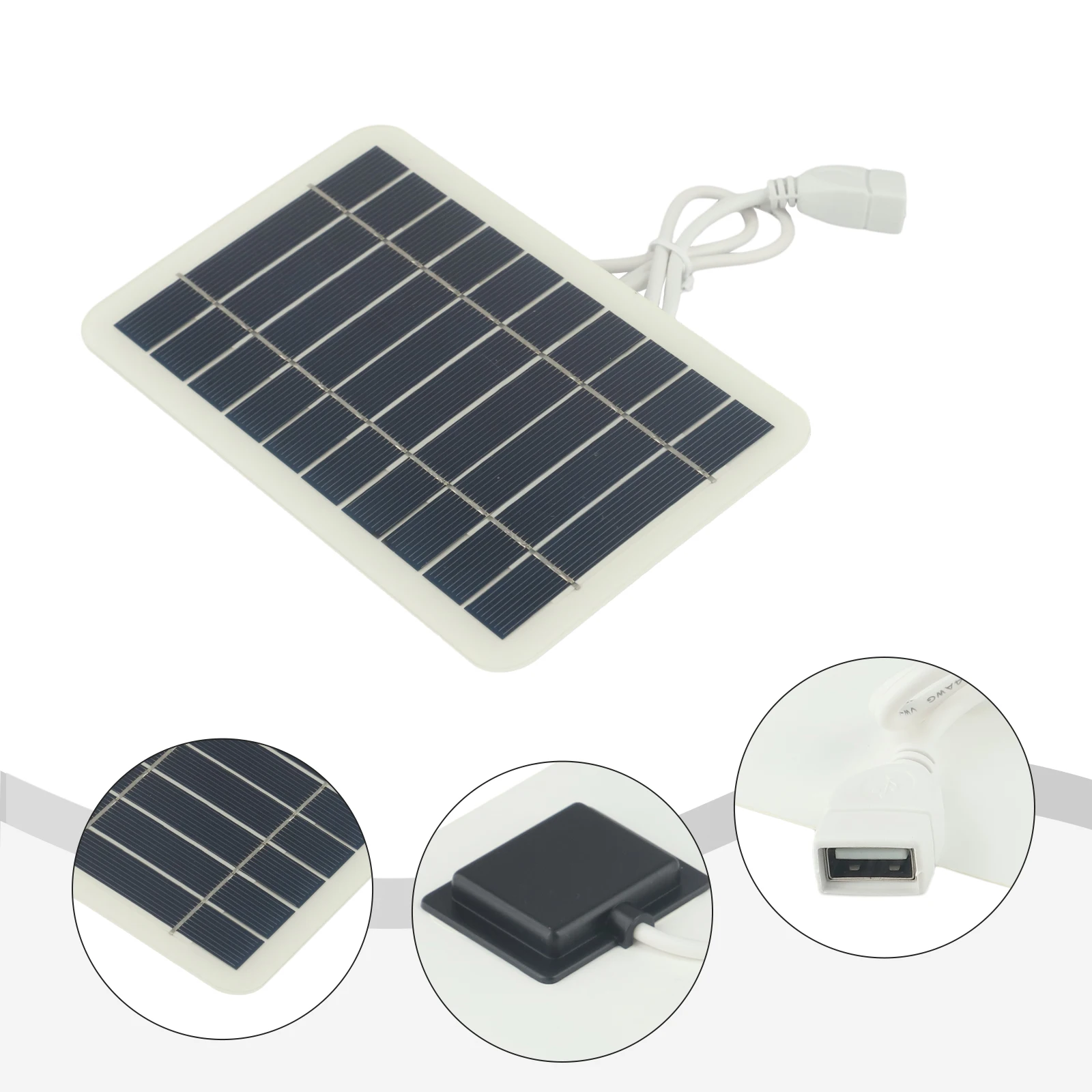 1pc 5V 5W Portable Solar Panel With USB Safe Charging Stabilizer Battery Charger Solar Outdoor Portable Power Bulb Charger