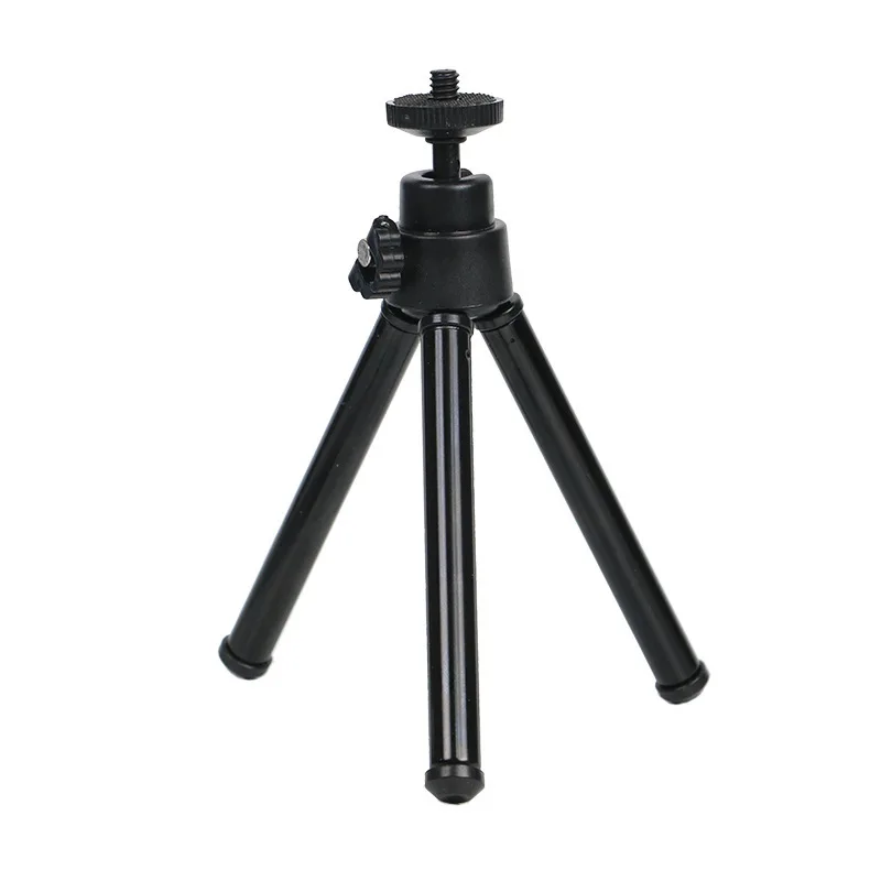 Desktop Mini Aluminum Alloy Two Section Telescopic Tripod, Camera Camera Telescope Plastic Bracket, 360 Degree Rotation PTZ