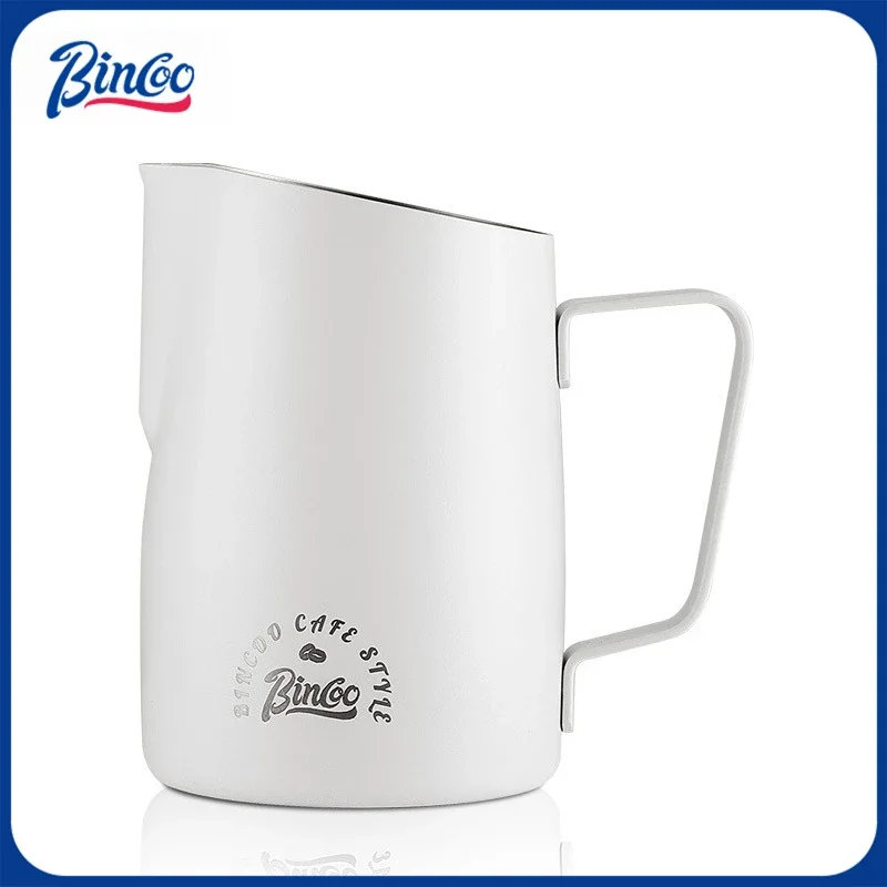 

BINCOO Stainless Steel Milk Jug Large Inclined Mouth Thickened Coffee Latte Art Cup Milk Foam Cup Large Capacity 520ML