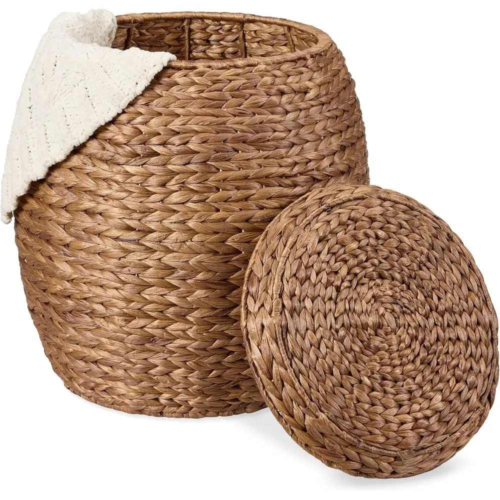 

Корзина для хранения гиацинта, декор растений, сумка-органайзер ручной работы для спальни, гостиной, детской комнаты, с крышкой - каштан