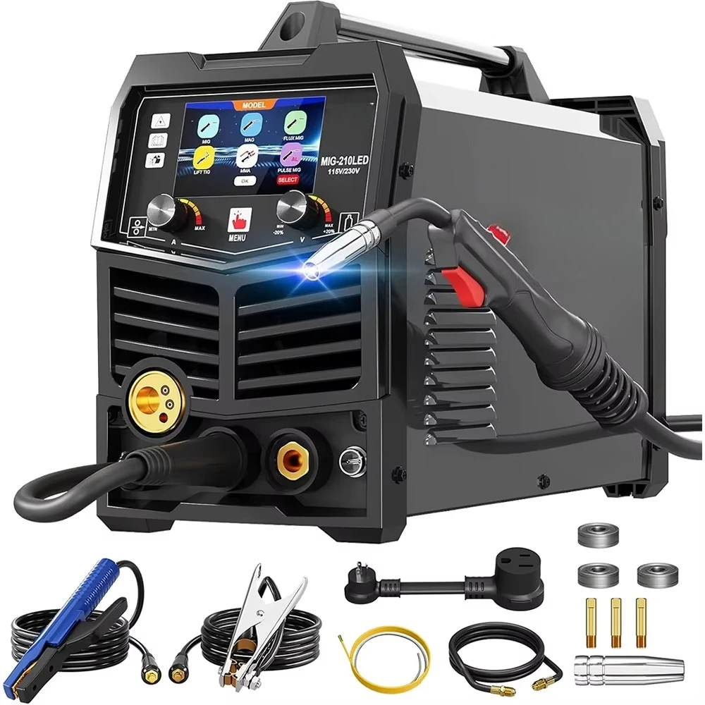 for LIFT TIG MIG MAG Flux-Cored Aluminum Pulse Welding Machine 200A LED Display 110V 220V Multifunctional Welder for DIY Home