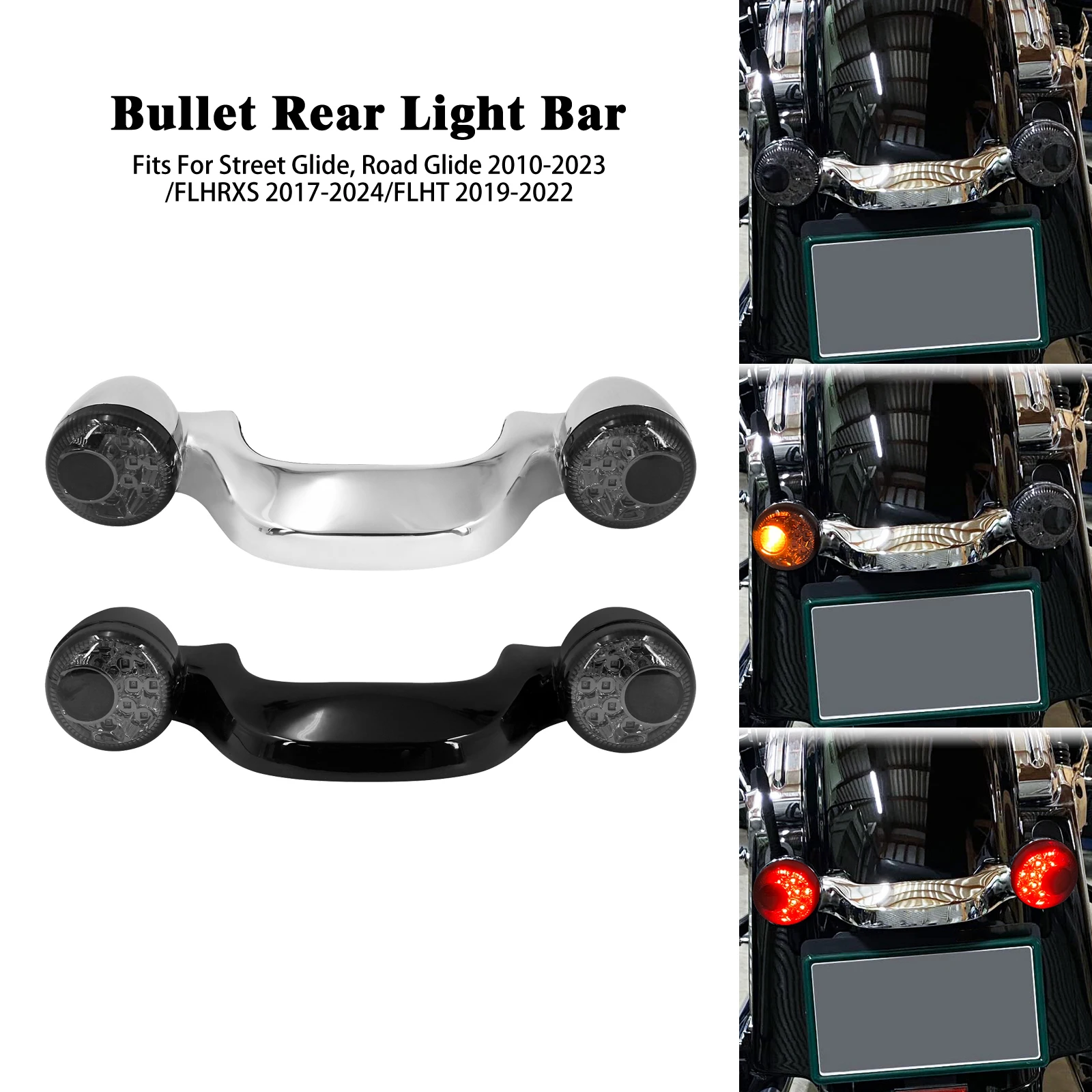 Motorcycle Rear Turn Signal Brake Light Bar Lamp Taillight For Harley Touring Road Street Glide 2010-2023 Electra 2019-22 FLHRXS
