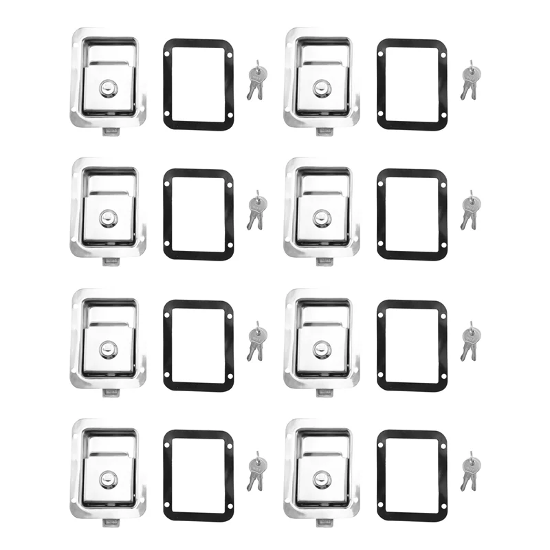 

ABOK-8X Защелка с веслом с замком и ключом Замок прицепа Дверная защелка из нержавеющей стали Сверхмощная защелка с ручкой для скрытого монтажа