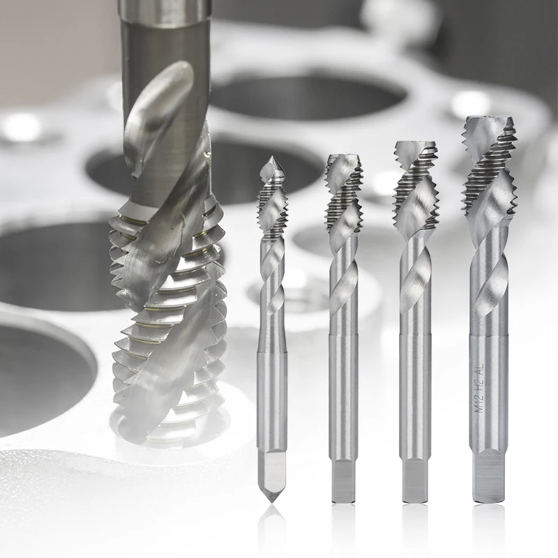 XCAN Metric Tap HSS Spiral Tap M3 M4 M6 M10 M12 Two Edge Screw Tap for Aluminum Non-Ferrous Metals processing Blind Holes