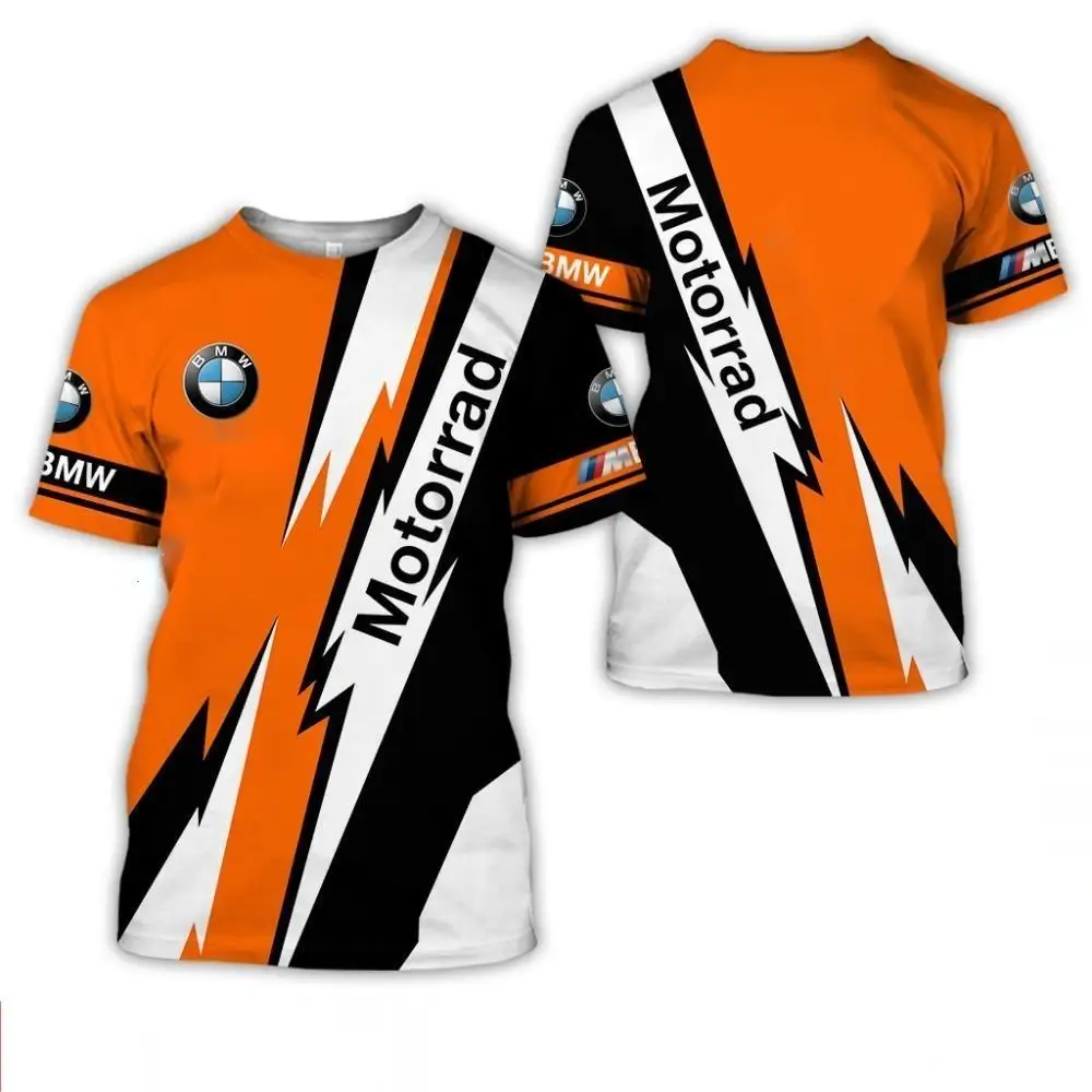 

2025 Style Lightweight Round Neck Fashion Tops BMW 3D Printed Motorcycle Riding Short Sleeves Sport T-shirts Sudadera De Moto