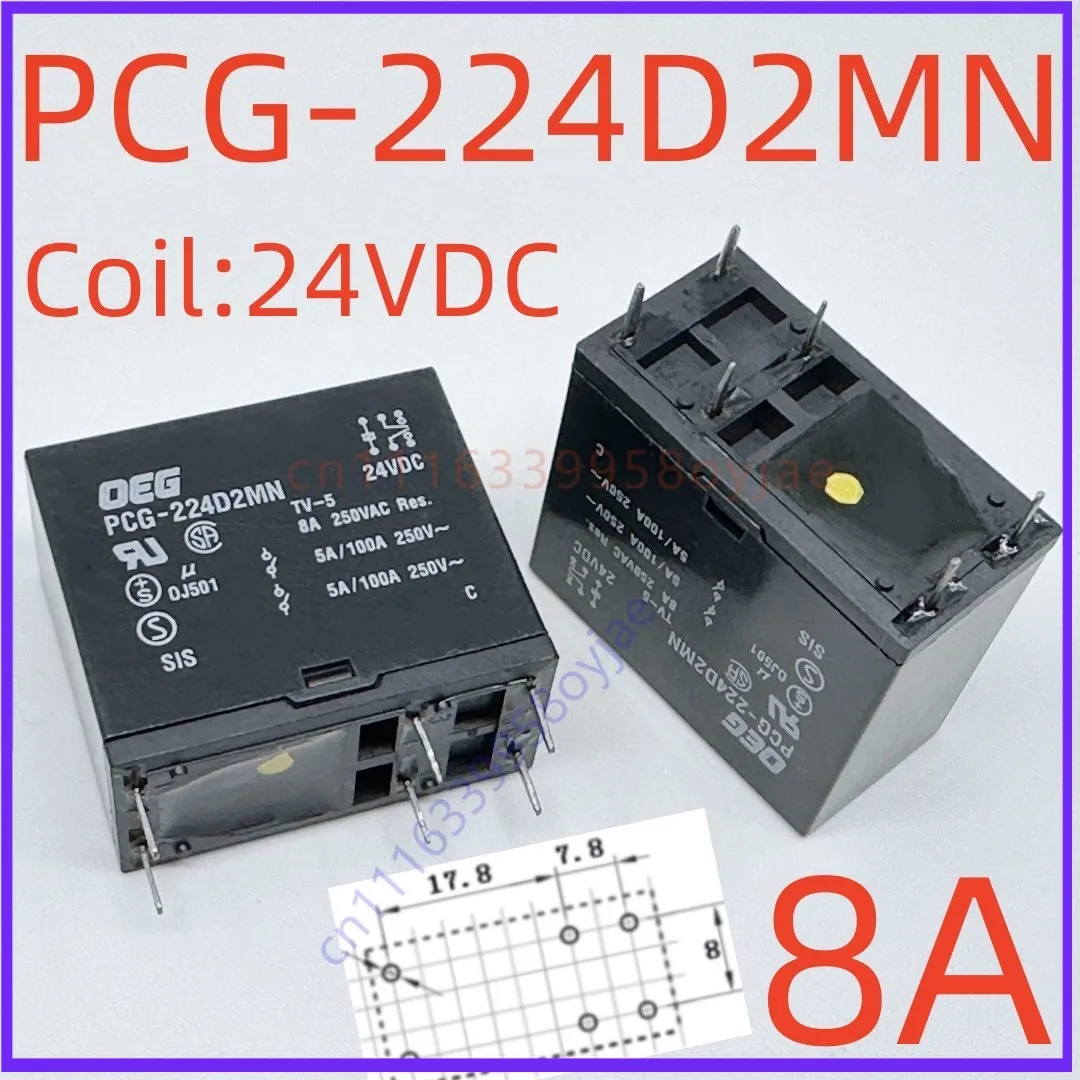 10PCS Relay for PCG-224D2MN 6Pin DPDT 8A 24V Amplifier Use New Original