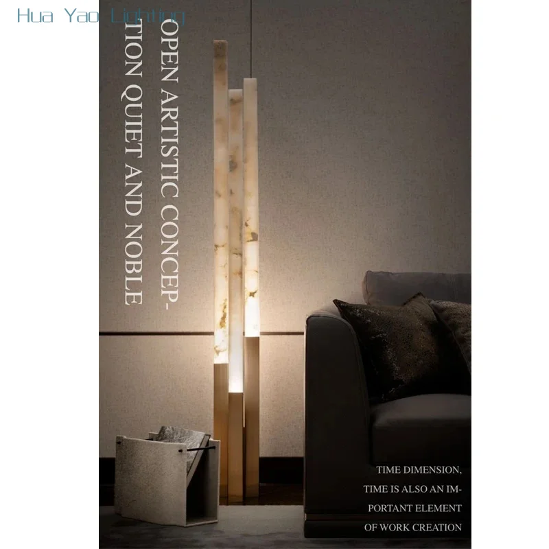 

LED Marble Floor Lamp for Living Room Lobby Modern Designer Minimalist Indoor Floor Standing Light Bedroom Hotel