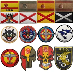 Parche de España bordado GEO parche reflectante de PVC insignia táctica Ops especiales al aire libre accesorios militares especiales parche bordado