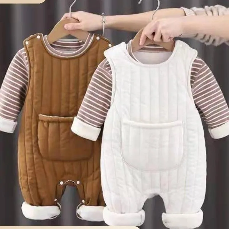 

Baby Onesie Autumn Winter Toddler Baby Boys Girls Solid Corduroy Suspander Romper Kids Playsuit Jumpsuit Clothes Set