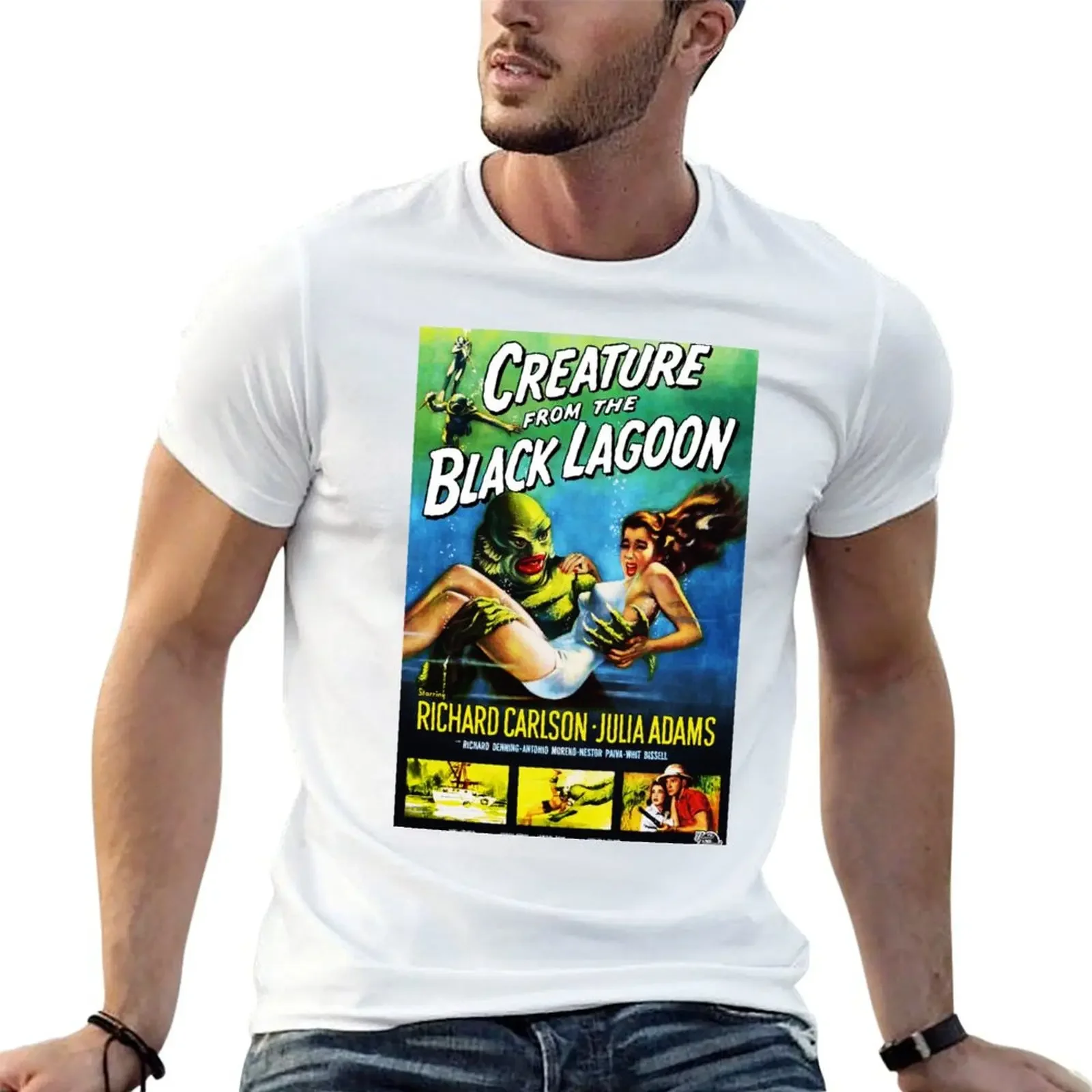 Creature from the Black Lagoon (1954) Remastered USA Poster T-Shirt boys whites essential t shirt plain white t shirts men