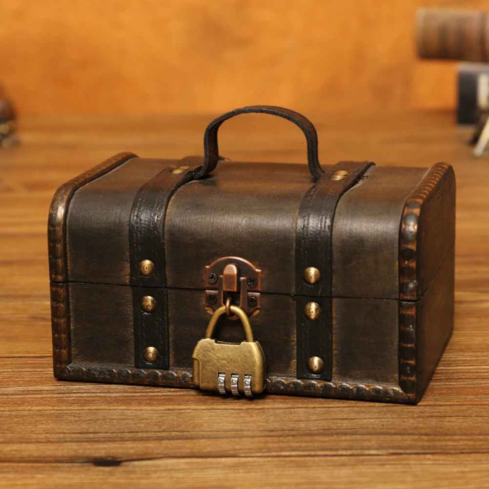 

1pc Vintage Wooden Cosmetics Storage Box Sturdy Container For Bedroom Home Party Jewelry Organizer Grey 6274-01Gk10