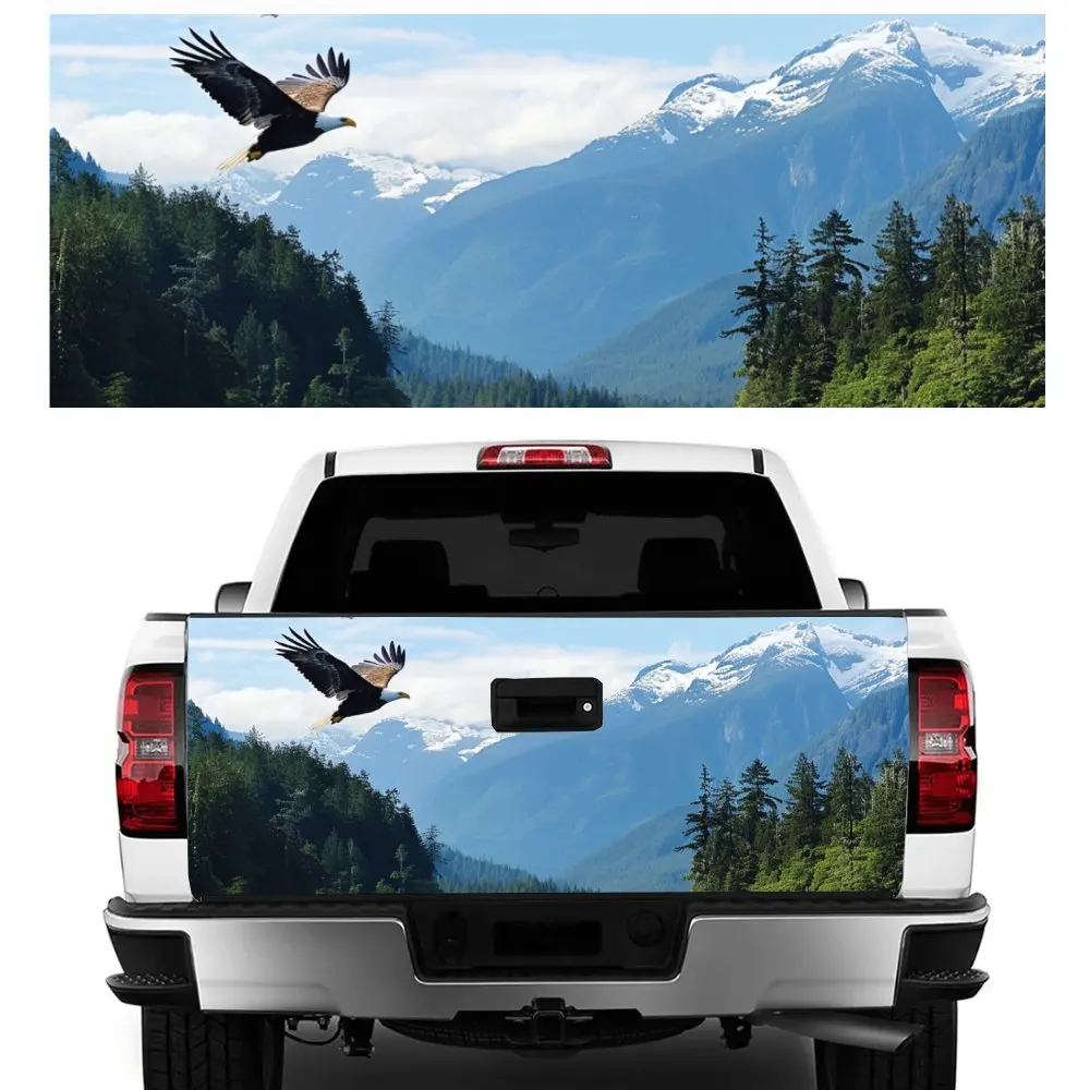 Soaring Eagles Landscape Car Tail Trunk Protect Vinly Decal Auto Accessories DIY Hood Decoration Sticker for Off-road Pickup