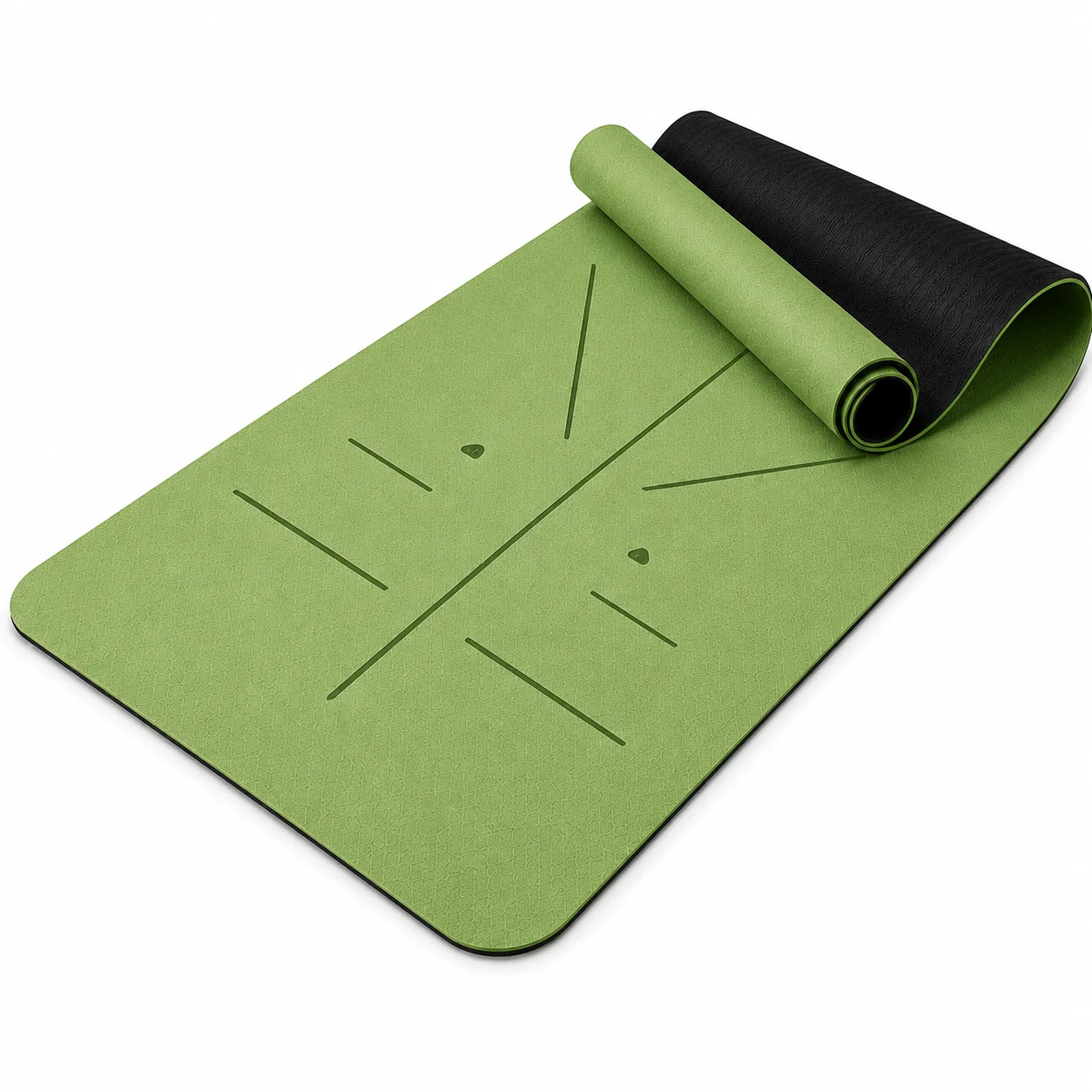 vora Export Quality 61*6mm 8mm TPE Double Layer Double Color Non-Slip Yoga Mat with Carrying Strap for Universal Use