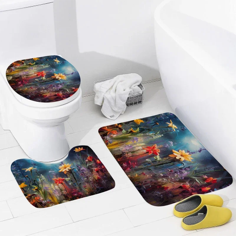 Home bathroom floor mats Anime animal style Bath Foot mat modern accessories rug Toilet mat Bathtub anti-slip carpet aaaa