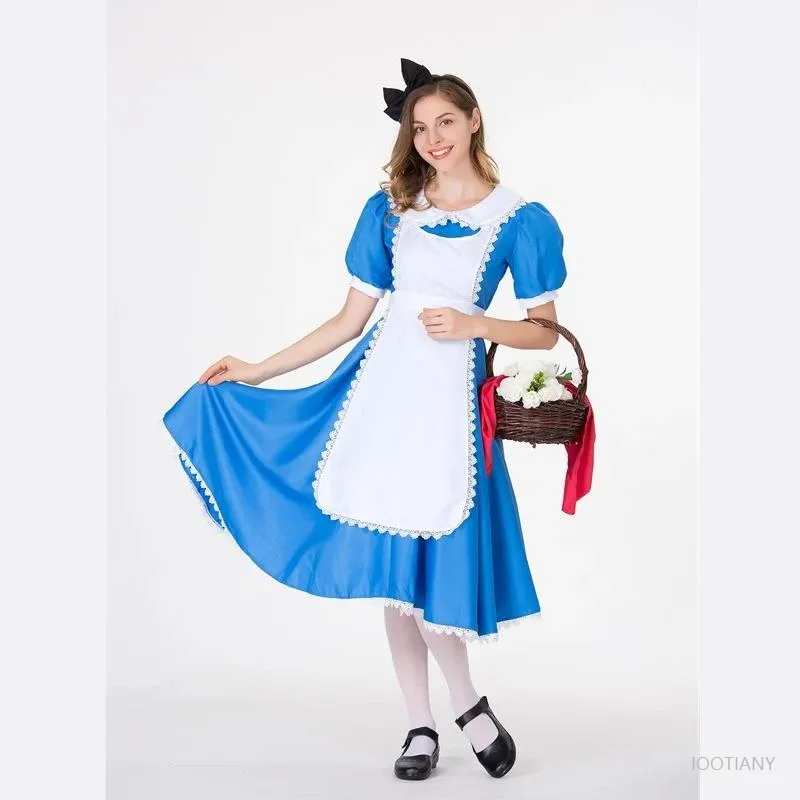 Halloween Fairyland in Wonderland Lolita Maid Cosplay Costume Stage Performance French Farm Pastoral Fantasia Dress