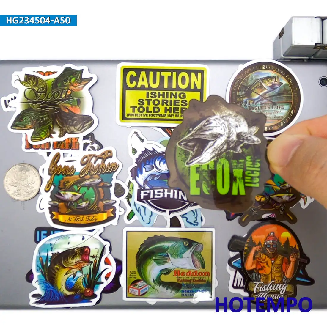 20/30/50PCS Fishing Stickers Outdoor Trip Mixed Fish Fisherman Decals for Boats Luggage Car Motorcycle Laptop Phone Sticker Toys