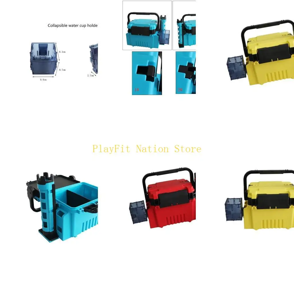 

242F Органайзер для снастей, чехол для рыболовных принадлежностей, ящик для хранения рыболовных снастей с ручкой, многослойный