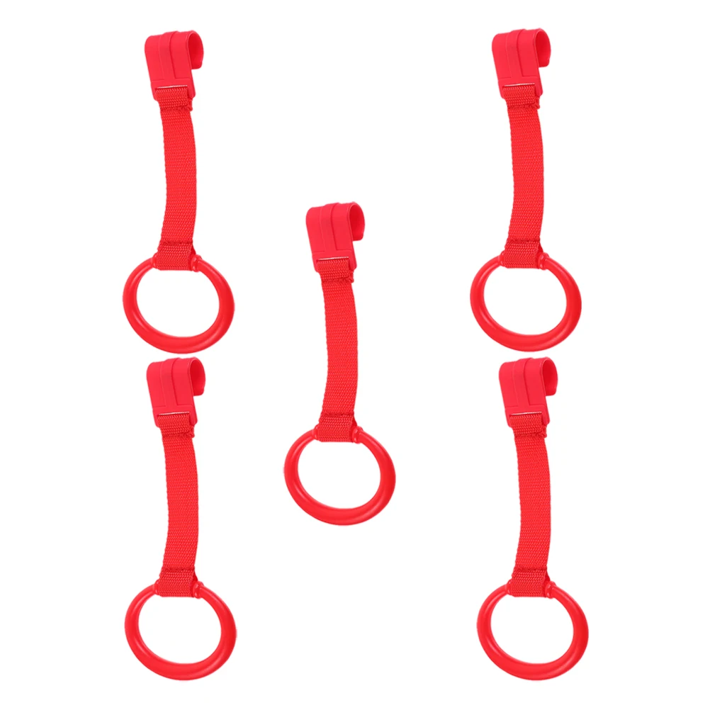 

5Pcs Baby Pull Up Rings Durable Plastic Infant Crib Hanging Rings Tools Nursery Stand Up Assist