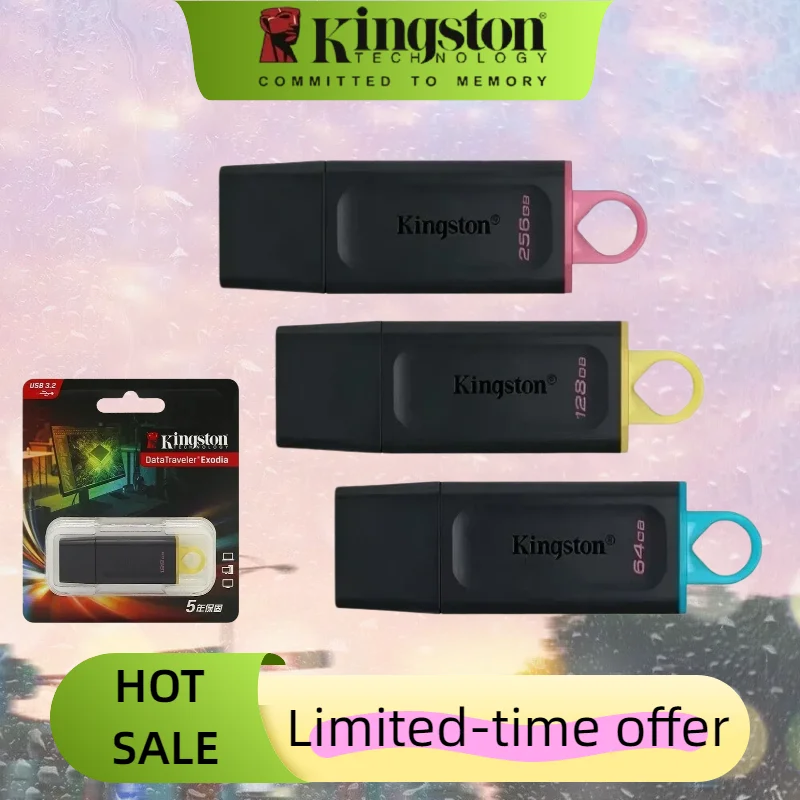 Kingston 64GB 128GB 256GB USB Flash Drives Pendrive DTX Pocket USB 3.2 Gen1 Mini Key Usb Flash Drive Memory Stick fot Numeral PC